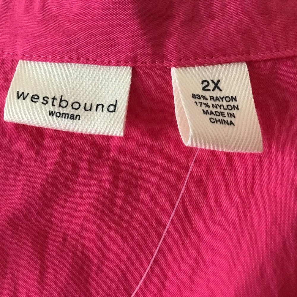 Top 2X  Raspberry , Short Sleeve NWT - Picture 6 of 7